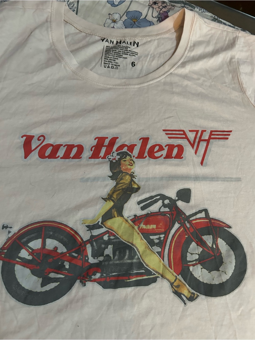 torrid White Van Halen Graphic Tee with Red and Yellow Print